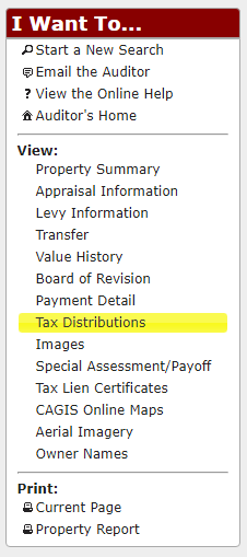 Menu Tax Distributions