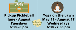 Pickleball and Yoga schedules