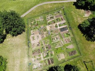 Aerial photo of the Community Garden at Amberley Green