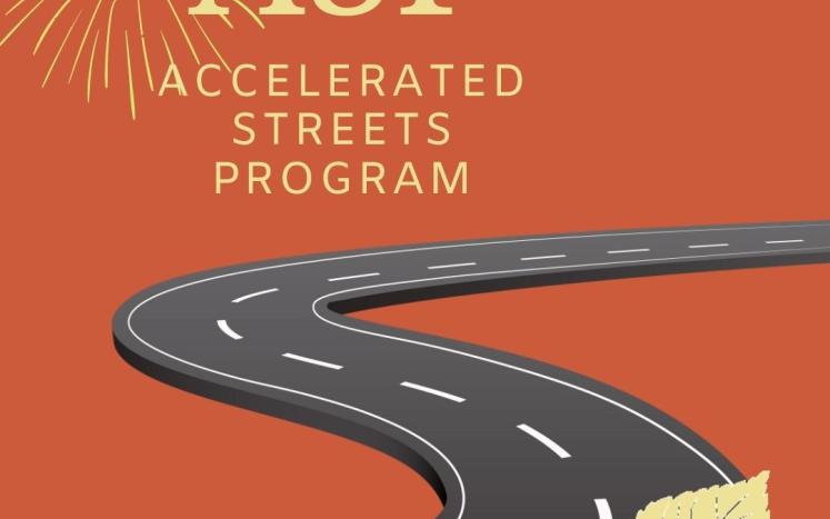 Accelerated Streets Program Logo with Amberley Village leaf and windy road